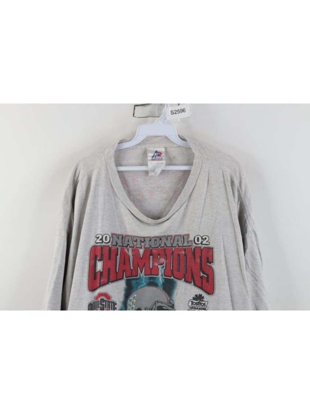 Mens 3XLT Thrashed 2002 National Champs Ohio State University Football T-Shirt - Picture 2 of 16